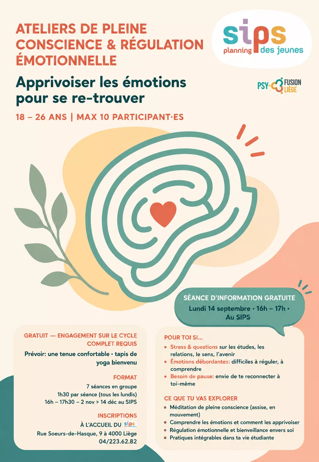 Ateliers de pleine conscience et régulation émotionnelle